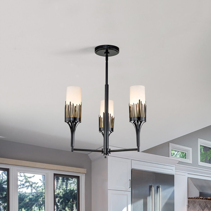 Sawgrass 3 - Light Unique Classic Chandelier, Matte Black