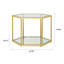 Petite table basse moderne avec structure en acier inoxydable et verre trempé double couche