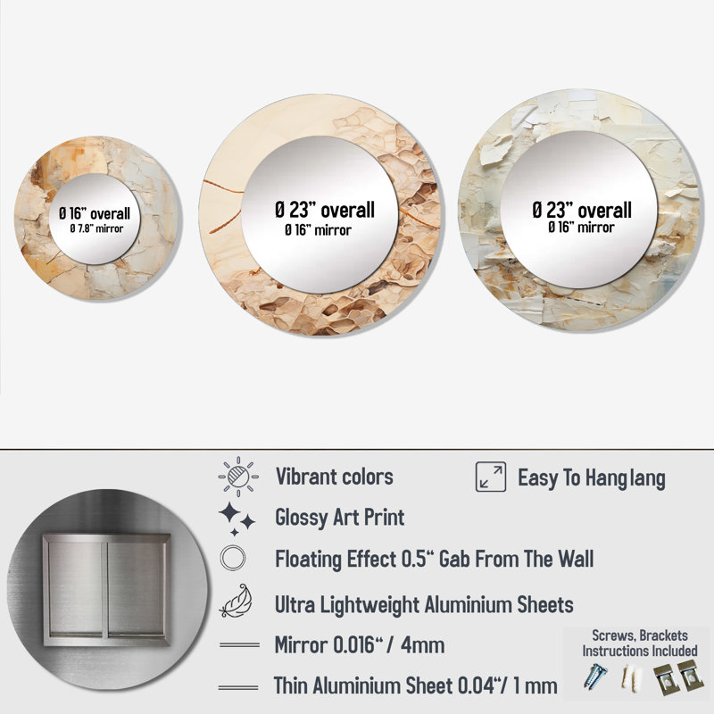 Devayah Metal Round Mirror