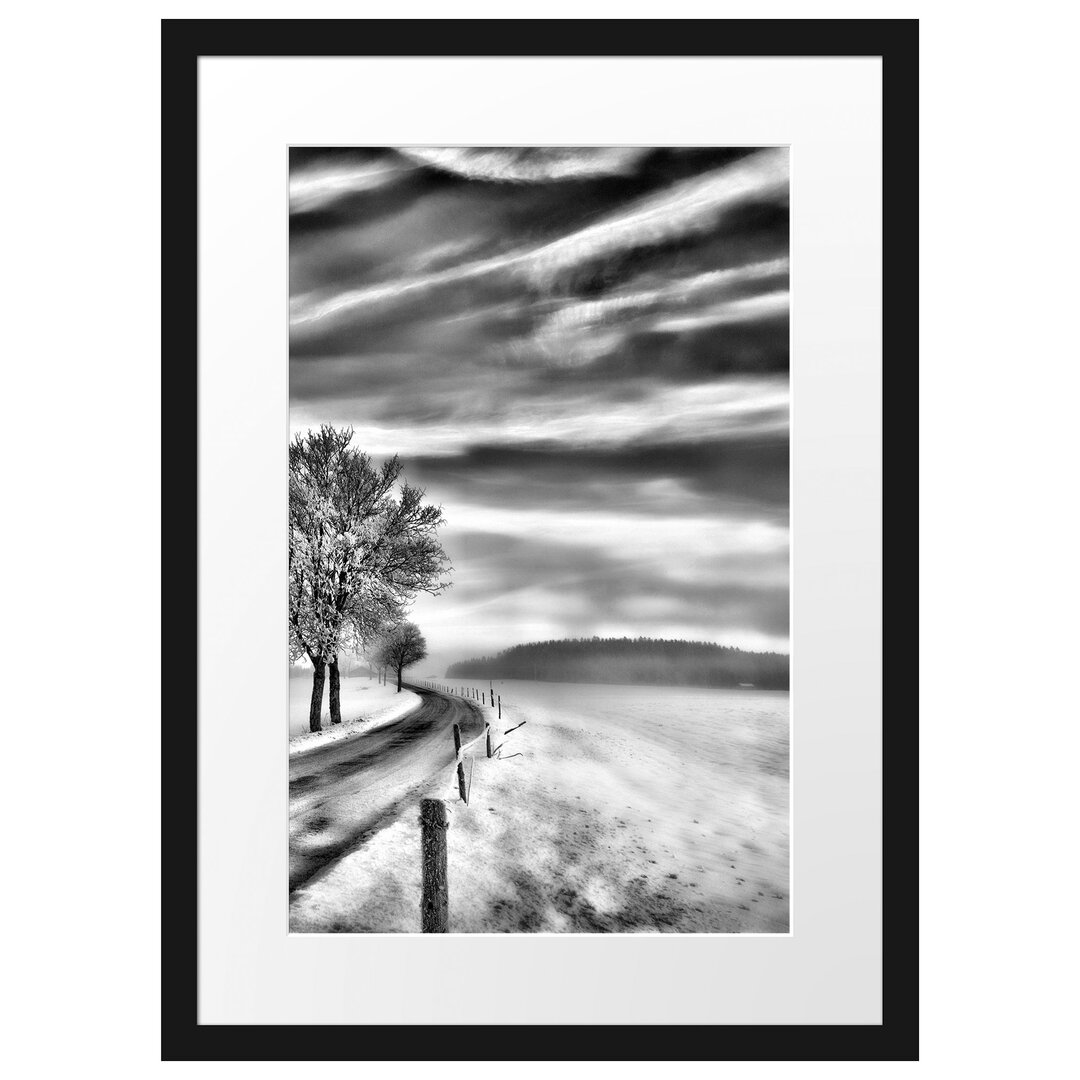 Gerahmtes Poster Baum im Schnee