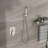 Brushed Nickel Dual Shower Head, 16 Inch Square, Ceiling Mount Design Mount,-118767997
