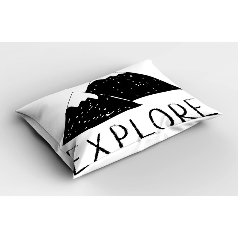 Black/White Polyester Microfiber Piece Sham, Twin