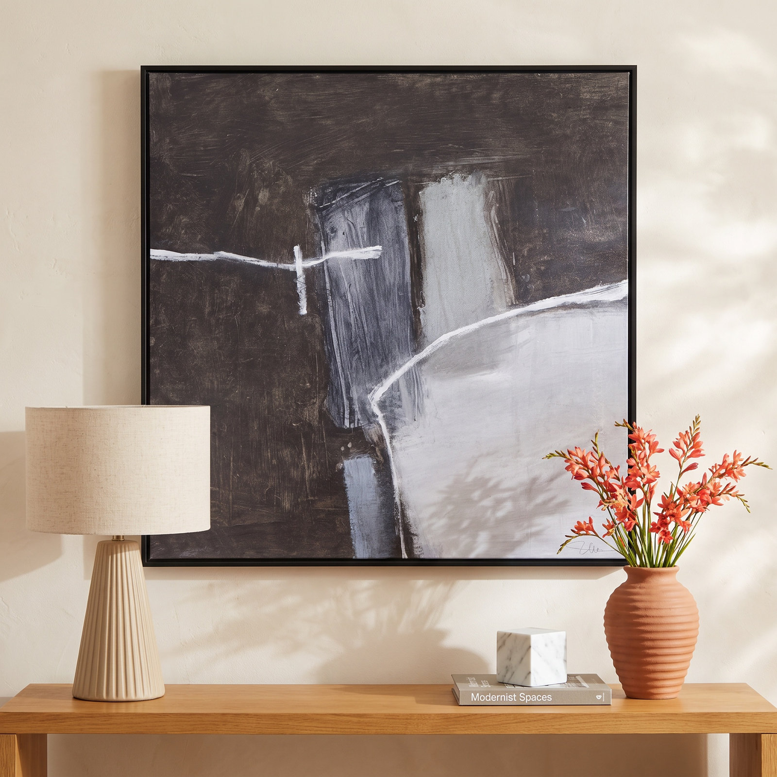 Graphite Gemstones Collection "Graphite Gemstones I" Print, Black, 37.5" H x 37.5" W