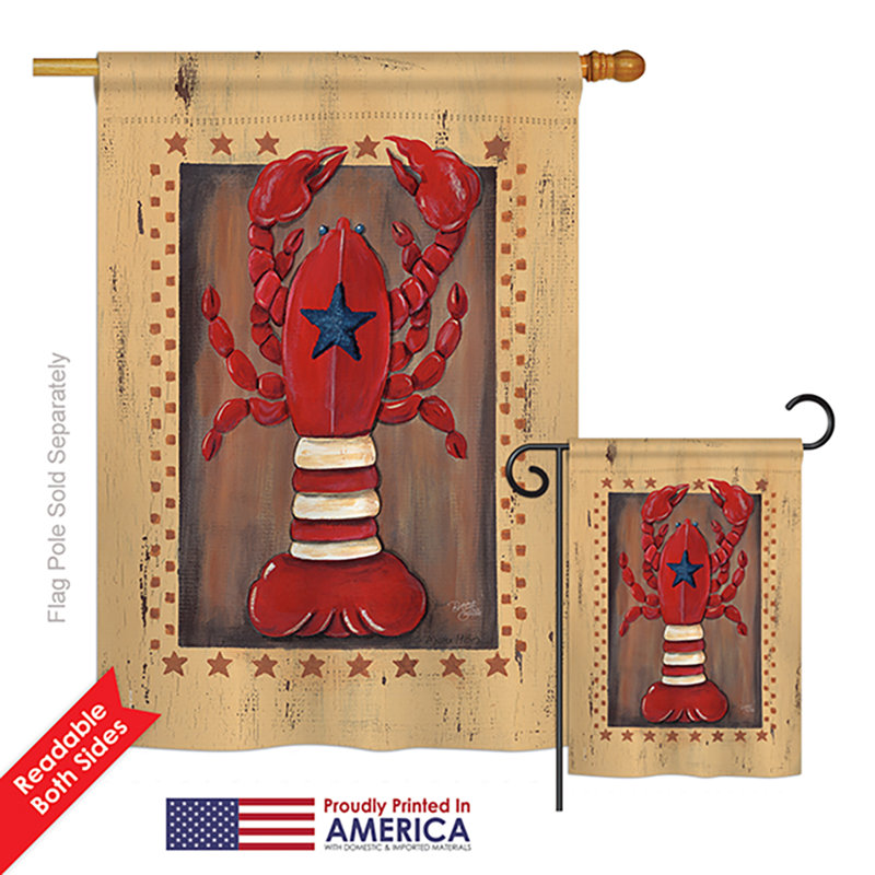 Ensemble de 2 drapeaux en polyester à 2 côtés en polyester à impressions de mer patriotique de mer