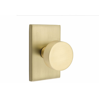 Ensemble de boutons d'intimité avec rosette rectangulaire moderne et bouton rond Emtek (CF)