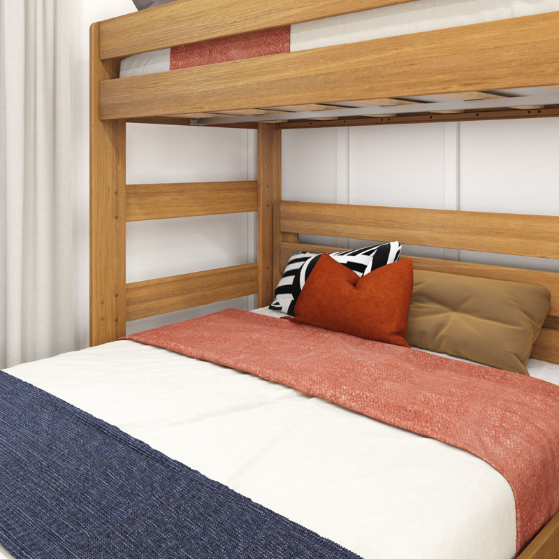  Doyle Solid Wood L-Shaped Bunk Beds, Queen, Pecan