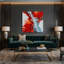 Abstrait art fluide sur toile rouge 5-147234032