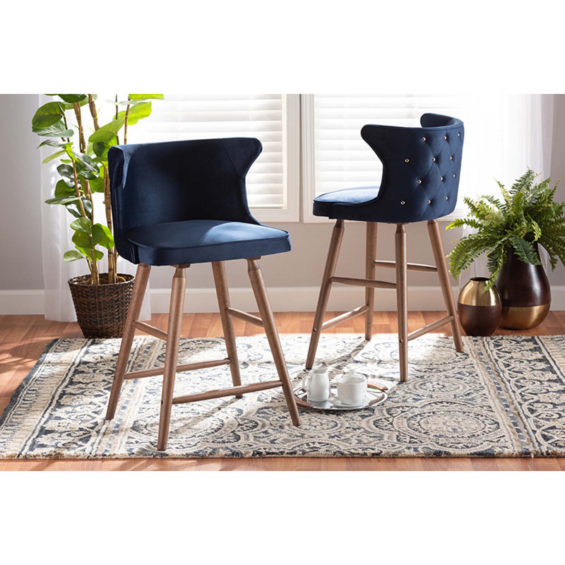 Tabouret de comptoir 26,4 po Britleigh, Bleu marine