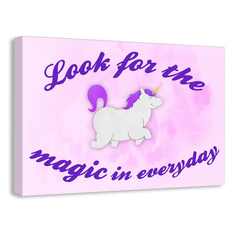 Décoration murale licorne magique pour enfants, H 11 po x l 14 po x P 1,5 po, Canevas