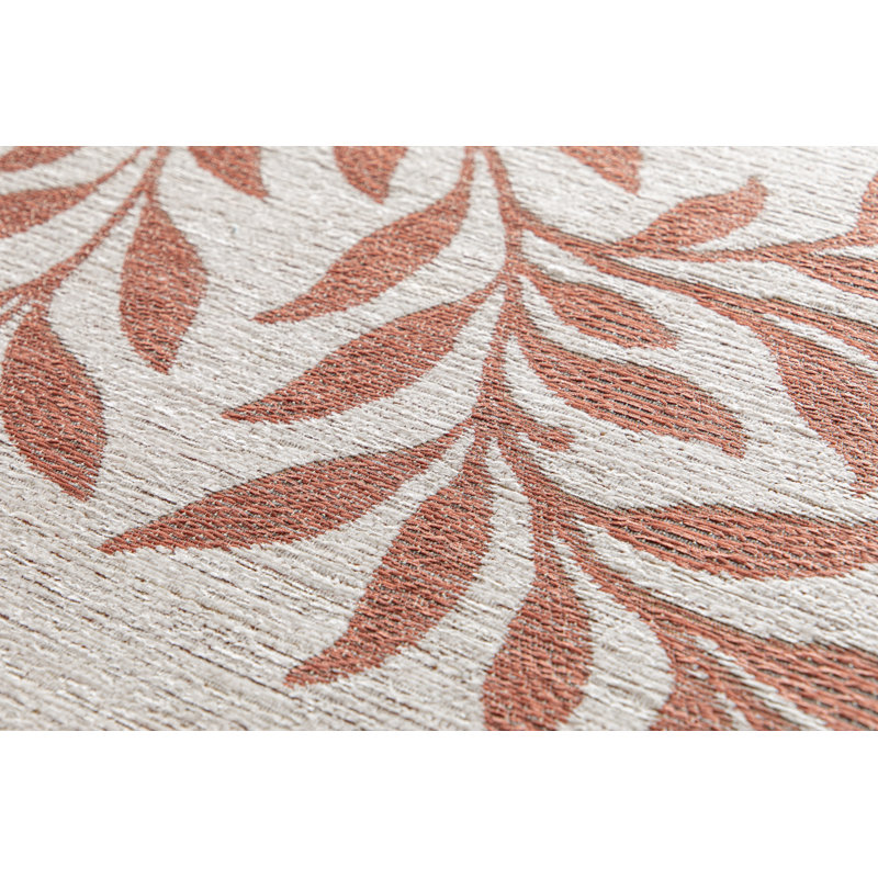 Floral Recycled P.E.T Area Rug, Rectangle 200 x 290 cm, Cream/Pink