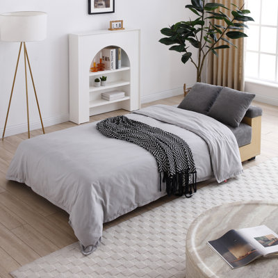 Convertible Sleeper Sofa Couch With Storage Ottoman, Drop-Down Table, And Built-In Drawers For Versatile Use In Living Rooms And Apartments