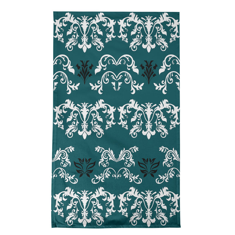 Serviette de thé Philadelphia Throwback Football Baroque, Blanc / vert minuit / noir
