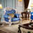 Solid Wood Double - Sided Carved Sofa Chair Leather Armchair