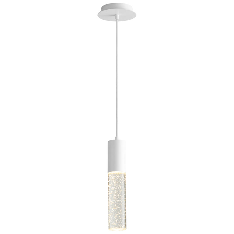 1 - Light LED Single Pendant, White, 133.37" H x 2" W x 2.75" D