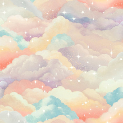 Multi Clouds Wallpaper Nonwoven, Non-pasted Textured Wallpaper 57sqft.