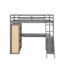 Lit mezzanine double avec tablettes et bureau