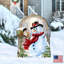 « seasons-greetings », maison de décoration pour gazon et figurine extérieur bonhomme de neige