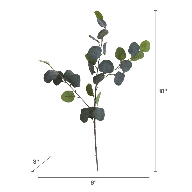 Éléments feuilles d'eucalyptus artificiel, 6 pièces, 25 pouces