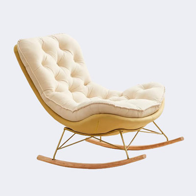 Chaise berçante crème et venteux