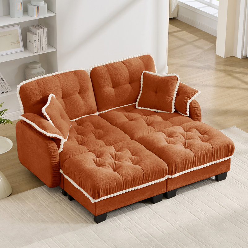 Canapé en forme de U avec 4 coussins Chenille Cloud