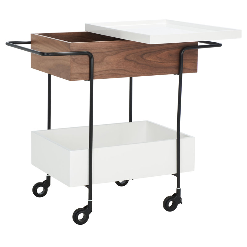 Samyha Wood Bar Cart, White