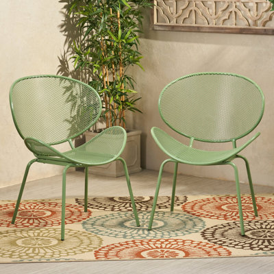 Fauteuil In Delight pour l'extérieur - incurvé en fer, 26,01 po de profondeur, 25,29 po de largeur, 33,65 po de hauteur, 11,23 lb de poids