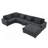 128*67" U Shaped Sectional Sofa,6 Seat Chenille Couch Set With Oversized Ottoman,Hidden Armrest Storage And Cup Holders,USB Charging Ports,Wide Seat Sofa For Living Room,Apartments