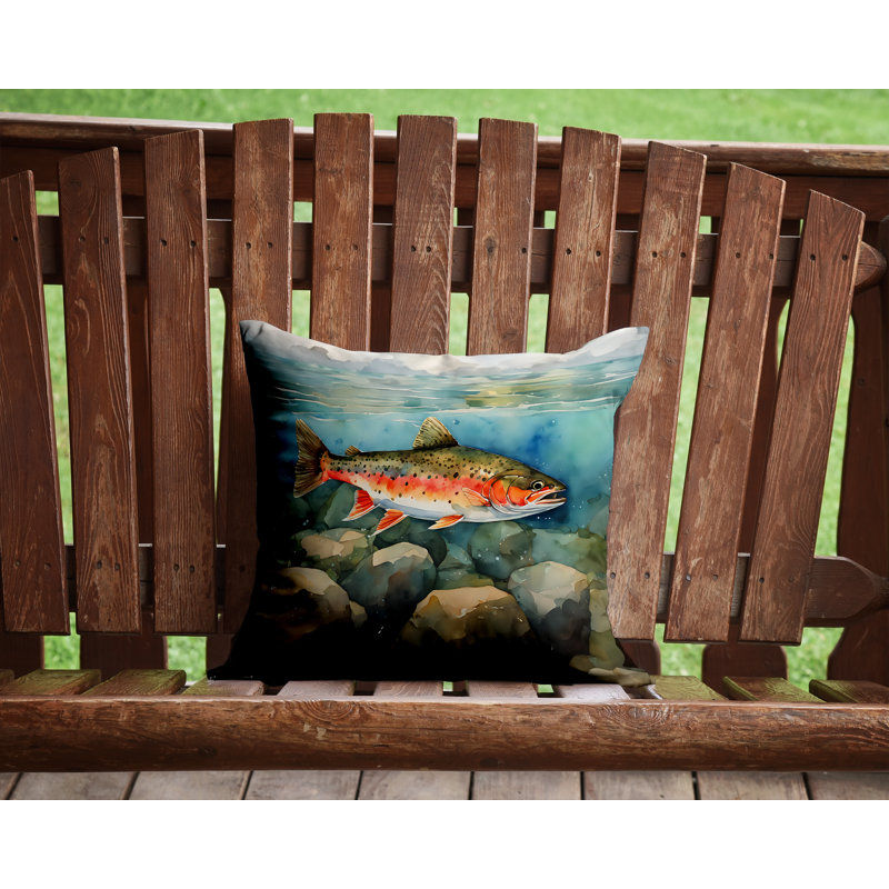 Nautical Outdoor Throw Pillow, 14"H x 14"W