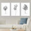 Minimalist Tree " Black And White Tropical Palm Tree Simple Minimalist Neutral Modern Art Work Room Decor " 3 - Pieces-98696601-98696604