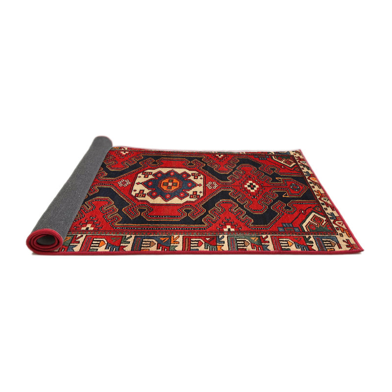 Tapis traditionnel rouge / noir, Rectangle 8 pi x 12 pi