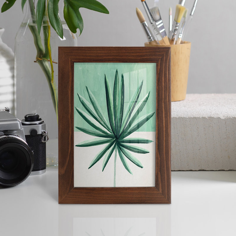 Verging Palm IV - Impression encadrée avec verre, H 9 po x l 7 po x P 1 po, Châtaigne