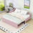 Twin Daybed with L-Shaped Backrest and Twin Trundle-1758909674