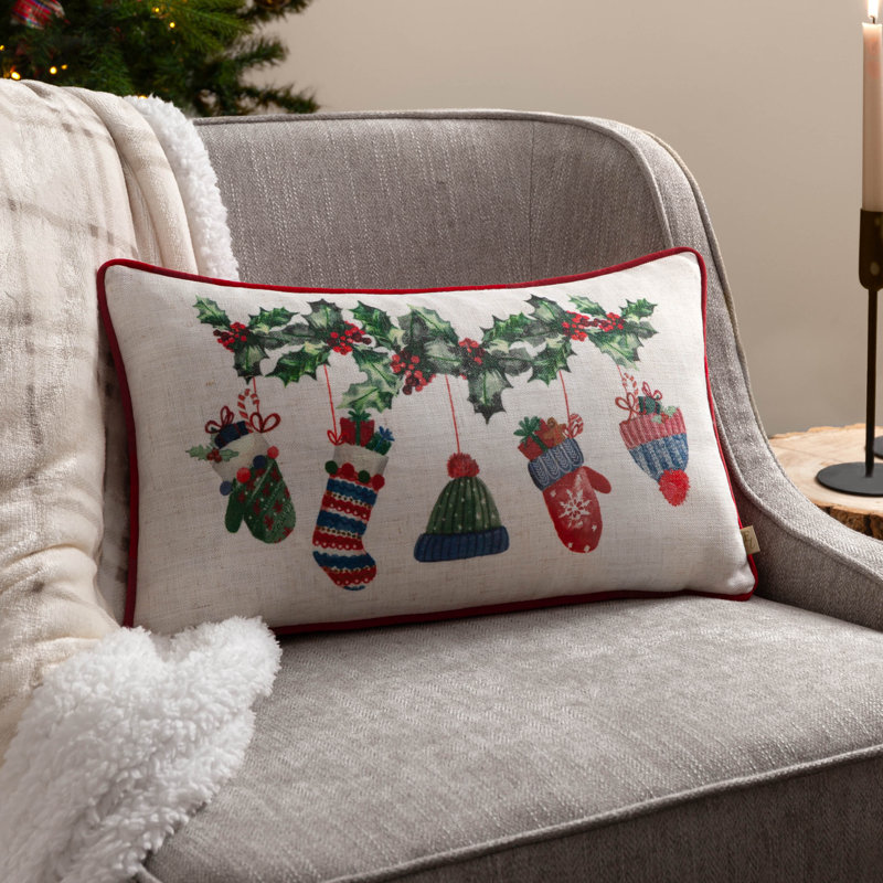 Annayah Abstract White Rectangular Throw Cushion