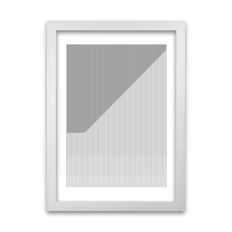 Simple Black And White Bauhaus - Print, White Frame, 42cm H x 30cm W x 3cm D