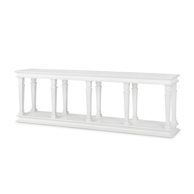 Console Camelot Grand, blanc délavé, H 31 po x l 96 po x P 20 po, Blanc
