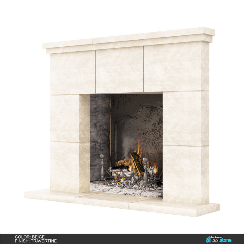 Pourtour de cheminée Tuscany, Travertine Beige