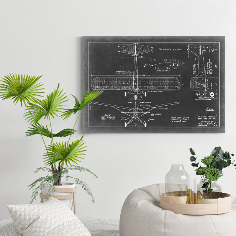 Aéronautique, modèle II - reproduction d'art sur toile, H 48 po x l 32 po x P 1 po