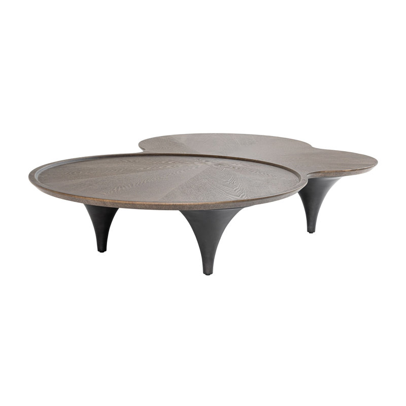 64 Inch Coffee Table, Free Form Irregular Top