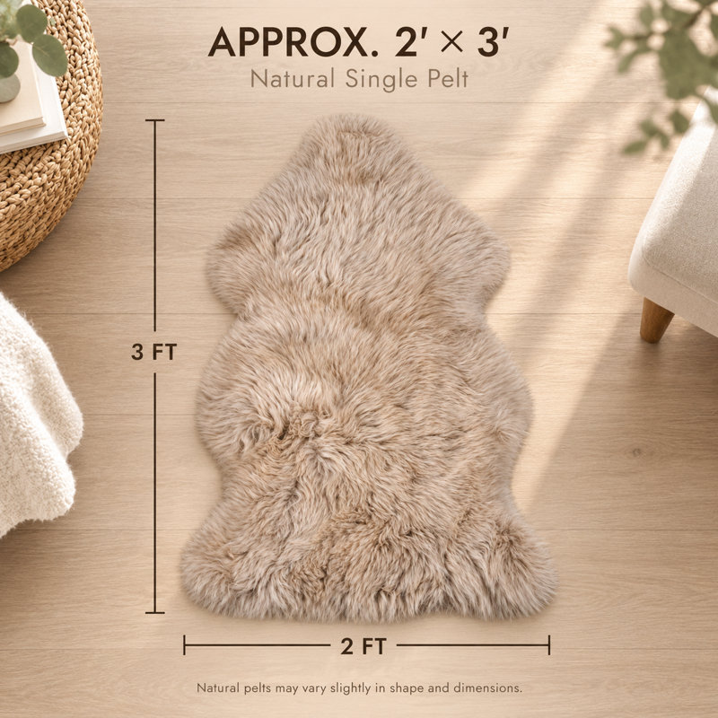 Wiltz Sheepskin Animal Print Indoor Rug, Novelty 2' x 3'
