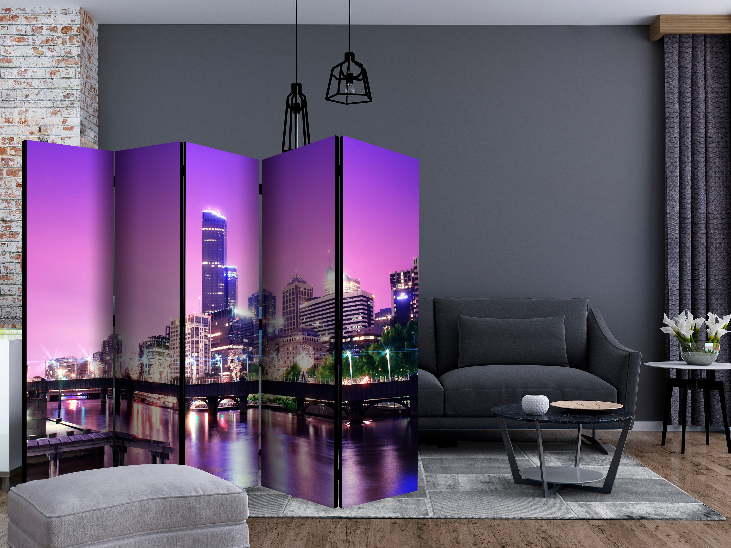 East Urban Home Room Divider - Purple Melbourne II [Room Dividers ...