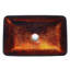 Lavabo de salle de bain vasque rectangulaire en verre céleste bronze