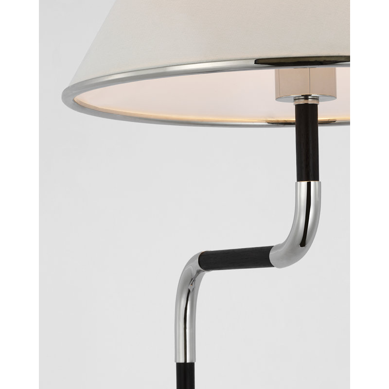 Rigby Arched Floor Lamp, Polished Nickel/Ebony