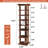 7-Tier Wood Shoe Rack, Entryway Shoe Tower,Vertical Shoe Organizer, Wooden Shoe Storage Stand, Rustic Brown
