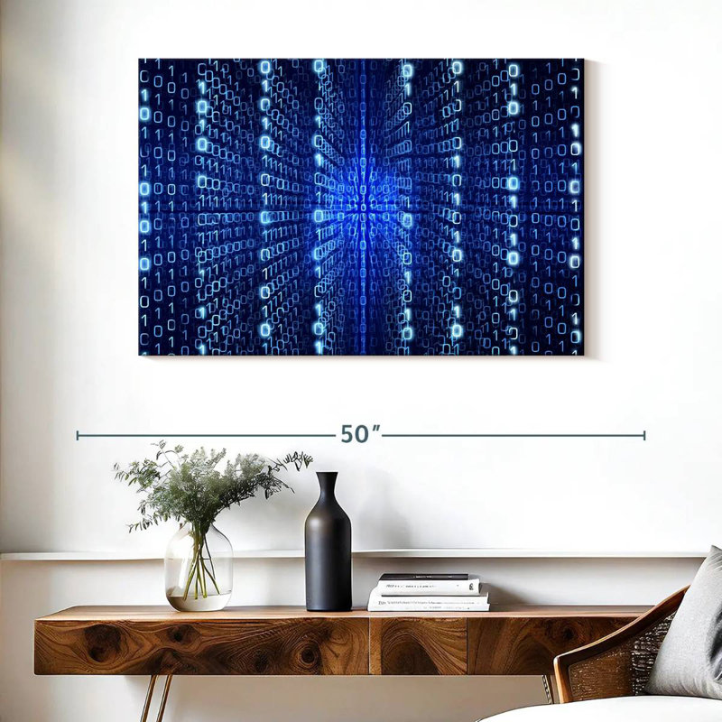 Keiri Blue Computer Matrix, 26" H x 39" W