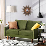 Everly Quinn Hessville Sofa 57.8" Velvet Round Arm Loveseat