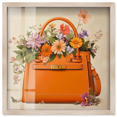 «Blooming Flowers in Iconic Bag Shadowbox Print Fashion Floral Art» par Art Remedy