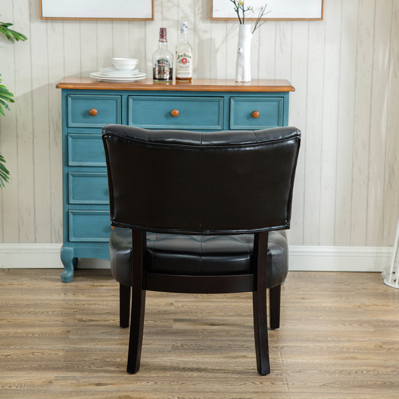 Fauteuil d'appoint capitonné avec sièges surdimensionnés, fauteuil confortable, fauteuil rembourré, Similicuir noir