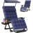 Zero Gravity Chair With Canopy, 500 Lb Heavy-Duty Adjustable Reclining Lounge Chair With Cushion, Pillow & Cup Holder, Foldable Outdoor Patio Recliner-553526891-541997776