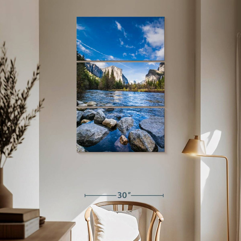 River In Yosemite, 65" H x 42" W