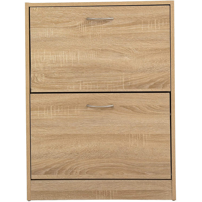 12 Pair Shoe Storage Cabinet, Oak